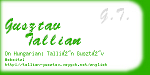 gusztav tallian business card